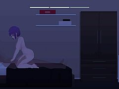 Cheeky purple hair woman fucked in animation