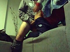 Hard Blowjob and Fuck on the Sofa