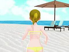 Emma’s daring micro bikini beach tease