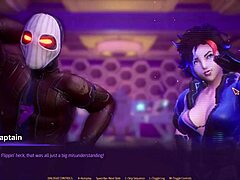 a seductive space encounter with robotic charm