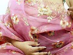 Latina teen teases in traditional saree outfit