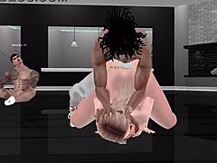 Blonde Takes Rough BBC Toy In IMVU