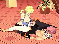 Lucy Natsu hentai delivers relentless blowjob and handjob action