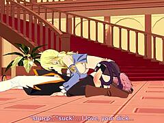 Lucy Natsu hentai delivers relentless blowjob and handjob action