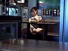 Japanese babe begs for rough 3p spanking fuck