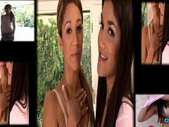 Lucky Guy with Two Brunettes