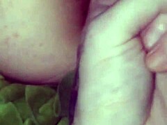 She fingers herself as I thrust huge dildo