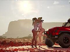 Futa3dx babes heat up desert