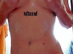 Natural beauty steamy shower scene