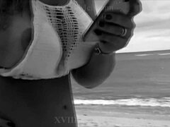my wife teasing on brazilian beaches