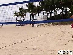 Blonde teen seduces group with charm