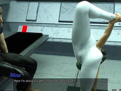 Stranded Milf’s Big Tits Yoga in Space