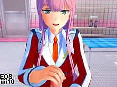 Bold zero two delivers relentless hentai blowjob action