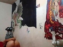 Delgado ladyboy teases with bold solo moves