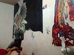 Delgado ladyboy teases with bold solo moves
