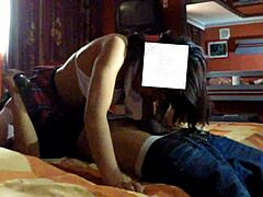 What’s Under This Schoolgirl’s Skirt At Hotel Room?