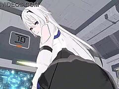 3D hentai animation with deep space rider girl