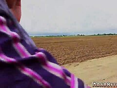 Skinny Arab teen teases near danger