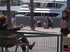 Bold Public Spanking in Europe