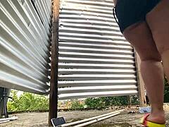 katrina’s daring outdoor striptease