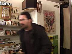 German amateurs hint at anal fun in shop
