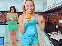 kitchen turns sultry webcam performance