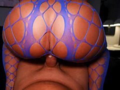blue fishnet ass fucked and creampied hard