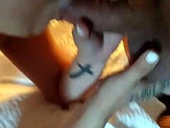 jillian deepthroats huge cock at home
