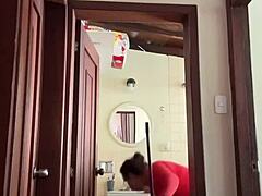 my cute milf neighbor creampies in bathroom