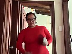 my cute milf neighbor creampies in bathroom