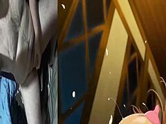 Anime hentai with purple-haired magic