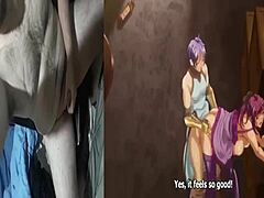 Anime hentai with purple-haired magic