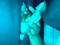 Rock Hard Gloryhole Sucking Ends with Messy Facial