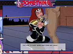 Cartoon Brunette Drowns in Endless Bliss