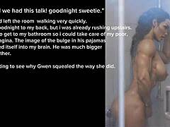 Housewife's steamy shower with voyeur