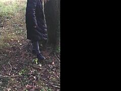 Russian Teen Amazes in Forest Scene