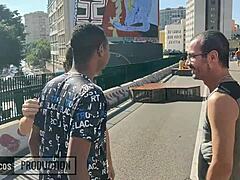 gay safado takes bareback anal from two