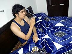 Girlfriend teases boyfriend in private room