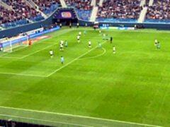 Girl's Curves Slammed in Stadium Restroom