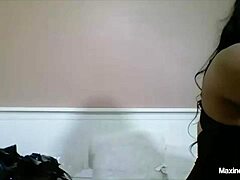brunette’s hidden bedroom tease