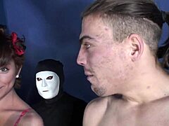 Bold group blowjob with shaved amateurs