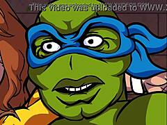 turtles ninja april takes on wild gangbang action