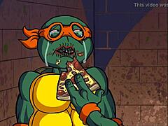 turtles ninja april takes on wild gangbang action