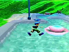Crossdressing fan aroused by sexual video game