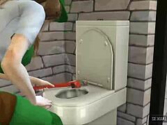 3D LESBIAN PLUMBER IGNITES EXCITEMENT