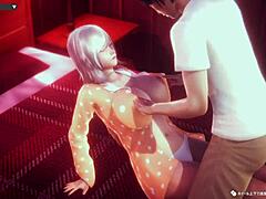 teen’s teasing blowjob on hairless 3d hentai pussy