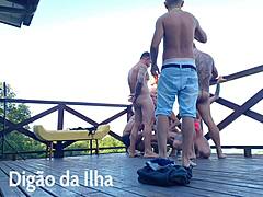Daring Balcony Escape with Gostosa Beauties