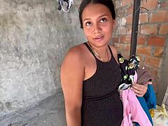 Neighbor’s Outdoor Blowjob and Hardcore Doggystyle Fuck
