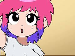 scott pilgrim bangs her in wild cartoon