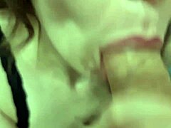Closeup POV blowjob with huge cum in mouth